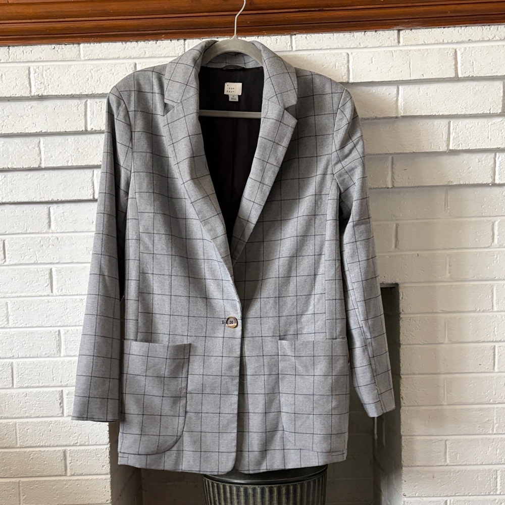 a.new day Black Lined Jacket with White Brand Tag